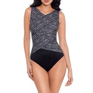 Miraclesuit NWT Selenite Brio One Piece Swimsuit Size 8 Underwire Bra Slimming